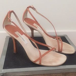 Calvin Klein Rachel Lizard Print Sandals